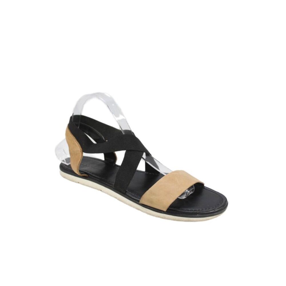 Barneys New York Womens Stretch Strap Slingbacks Sandals Brown Black Size 10